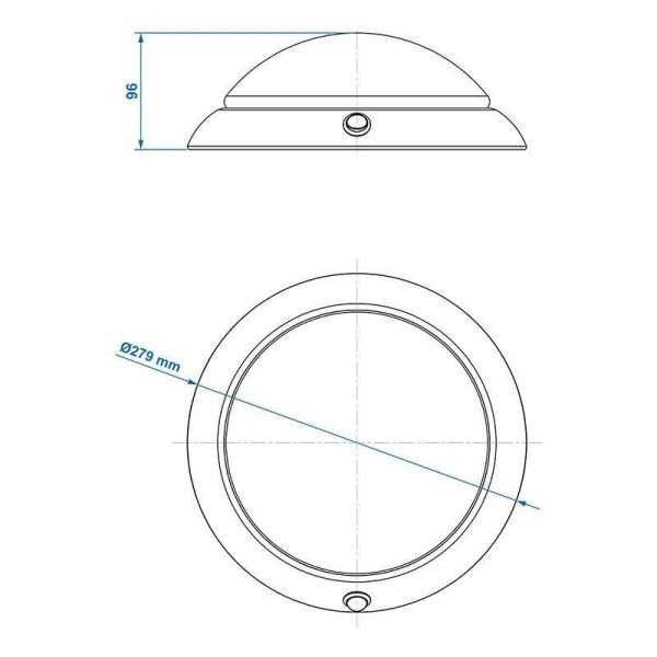Plafonnier luminaire de surface 24-leds 12V 590lm 280x85mm | ProPlu...