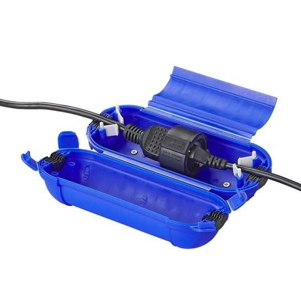 BoÃ®tier de protection Ã©tanche pour protÃ©ger raccords de prises Schuko bleu
