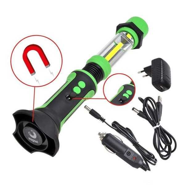 Baladeuse flexible COB LED rechargeable avec crochet et aimant | Pr...