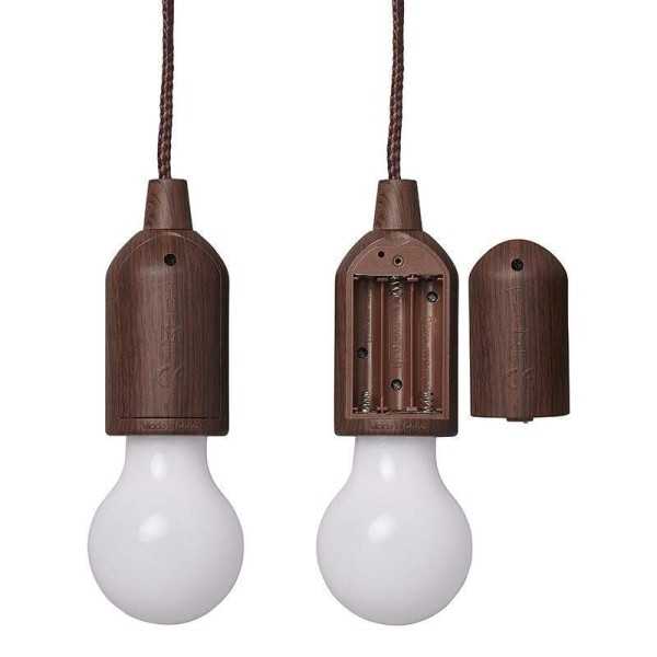 Lampe rétro motif en bois avec cordon 90cm | ProPlus | Spot encastr...