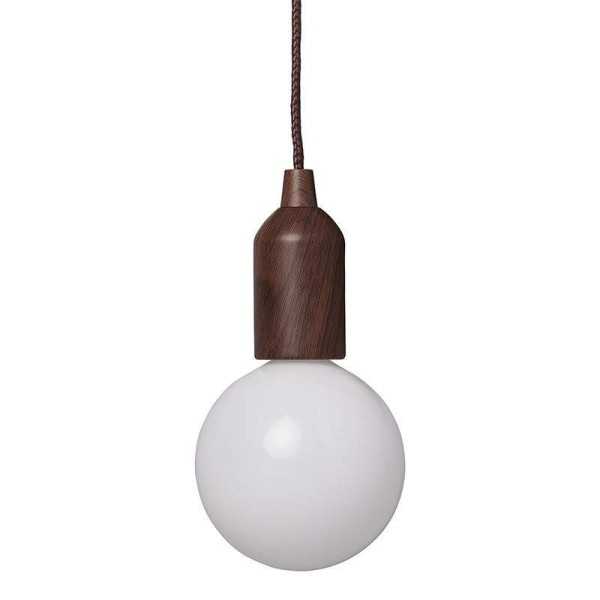 Lampe rÃ©tro XL motif en bois avec cordon 90cm
