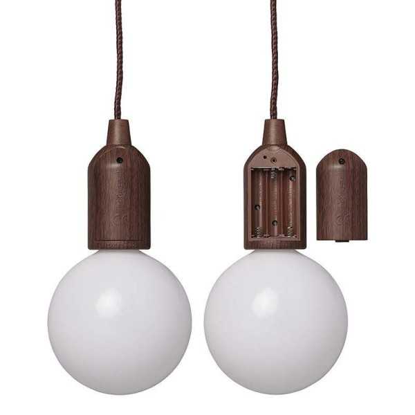 Lampe rétro XL motif en bois avec cordon 90cm | ProPlus | Spot enca...