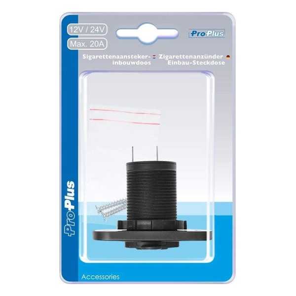 Prise Ã  encastrer d'allume-cigares 12V 24V avec bouchon dans blister