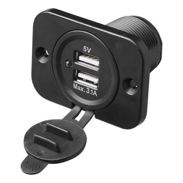 Prise-USB double Ã  encastrer 3100mA 12V 24V