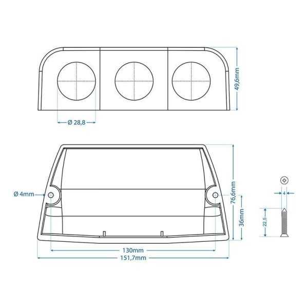 Entourage cache-vis en applique triple | ProPlus | Prise Allume cig...