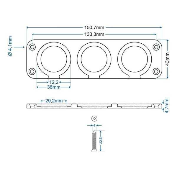 Entourage cache-vis encastrable triple | ProPlus | Prise Allume cig...