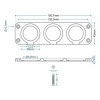 Entourage cache-vis encastrable triple | ProPlus | Prise Allume cig...