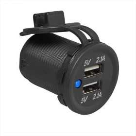 Prise-USB double Ã  encastrer 2x2100mA 12V 24V
