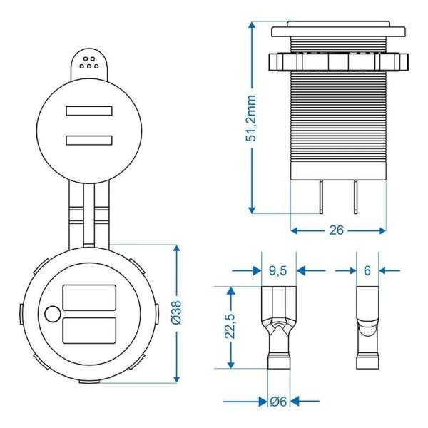 Prise-USB double à encastrer 2x2100mA 12V 24V | ProPlus | Cable USB