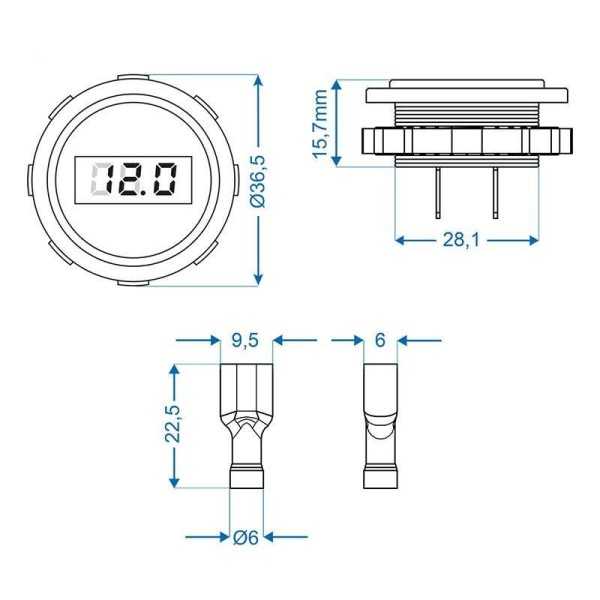 Voltmètre à encastrer numérique 6-30V dans blister | ProPlus | Pris...
