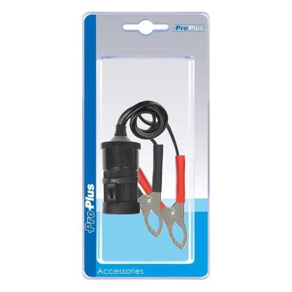 Prise Allume-cigare avec batterie clips 12V 24V-16A dans blister