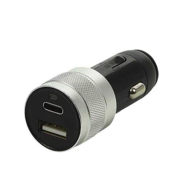 Chargeur allume cigare double USB type A et C 12V 24V 3100mA