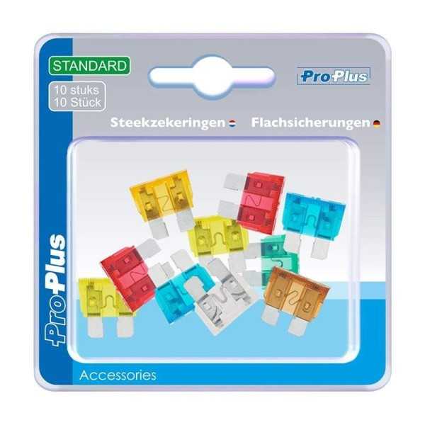 Fusibles plats standard assortiment de 10 piÃ¨ces dans blister