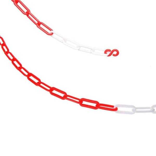 Barrière de chaîne plastique rouge blanc 5M | ProPlus | Triangle de...