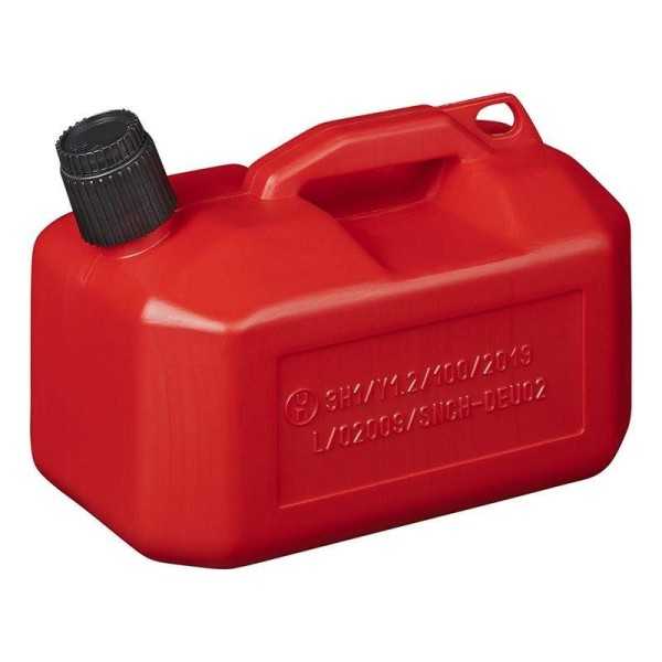 Jerrycan 5L plastique rouge UN-approuvÃ© (modÃ¨le bas)