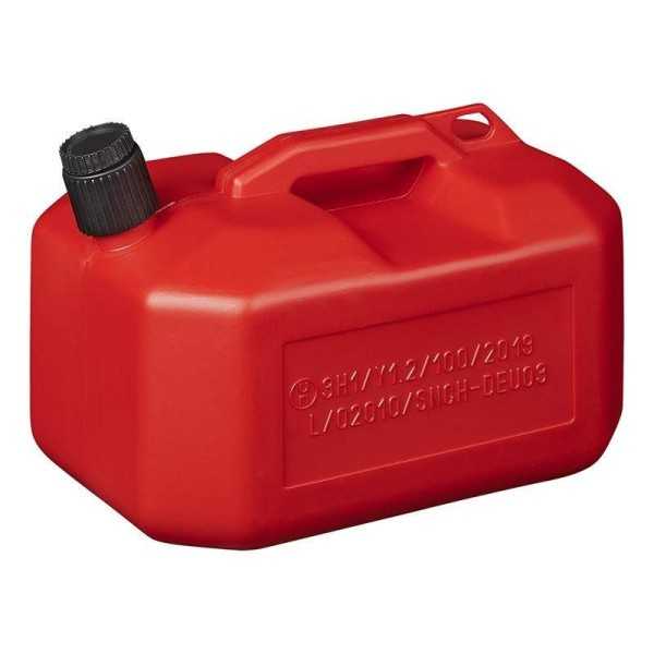 Jerrycan 10L plastique rouge UN-approuvÃ© (modÃ¨le bas)