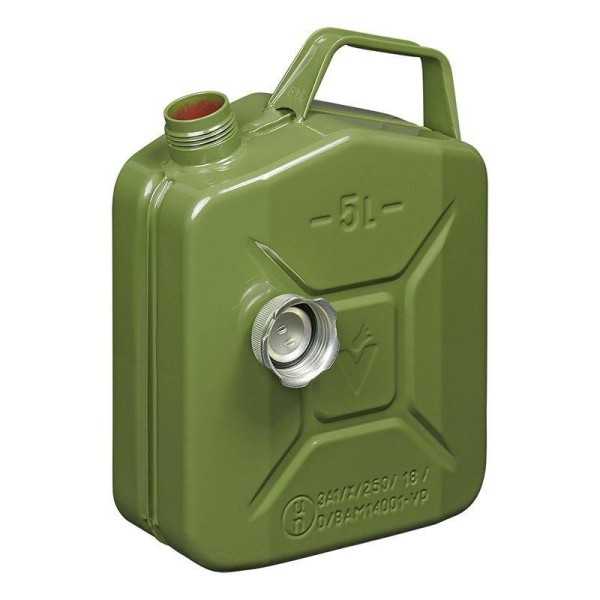 Jerrycan 5L métal vert avec bouchon à vis magnétique UN- & TüV GS-a...