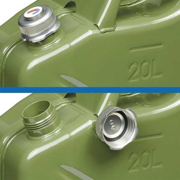 Jerrycan 5L métal vert avec bouchon à vis magnétique UN- & TüV GS-a...