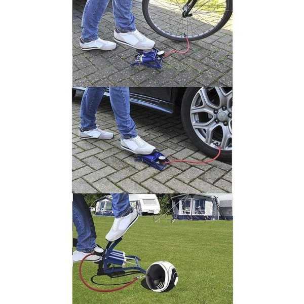 Pompe à pied double cylindre avec manomètre | ProPlus | Pompe Manuel