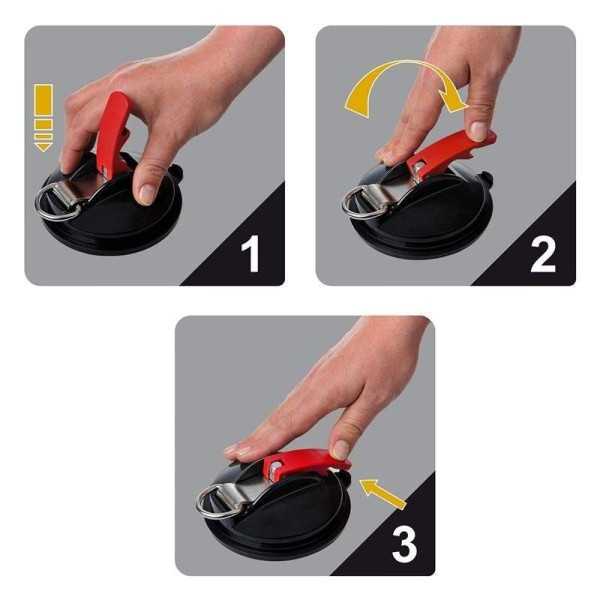 Fixation ventouse avec anneau et 2 S-crochets | ProPlus | Manutention