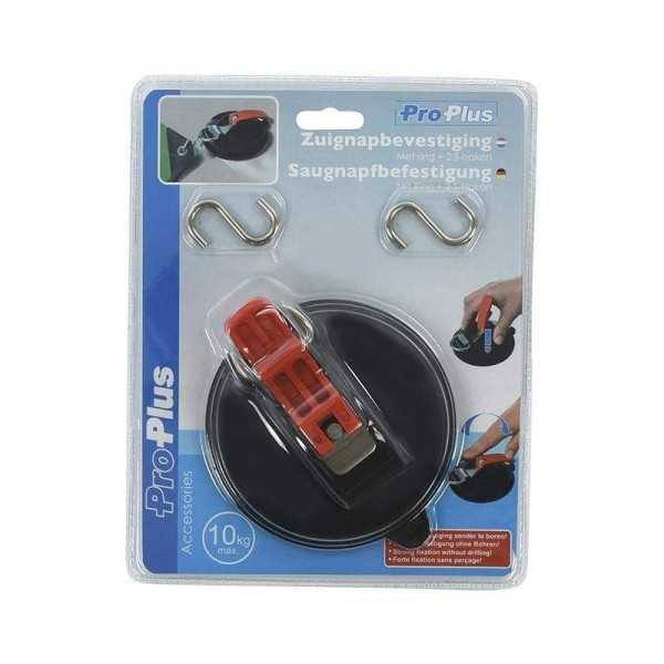 Fixation ventouse avec anneau et 2 S-crochets | ProPlus | Manutention