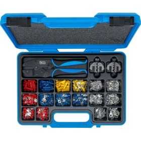 Pince Ã  sertir avec 2 paires de mÃ¢choires avec assortiment de cosses 1000 piÃ¨ces