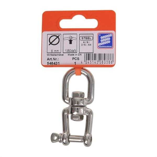 Émerillon oeil-manille 6mm, A4 RVS AISI 316, 1.350 daN | ProPlus | ...