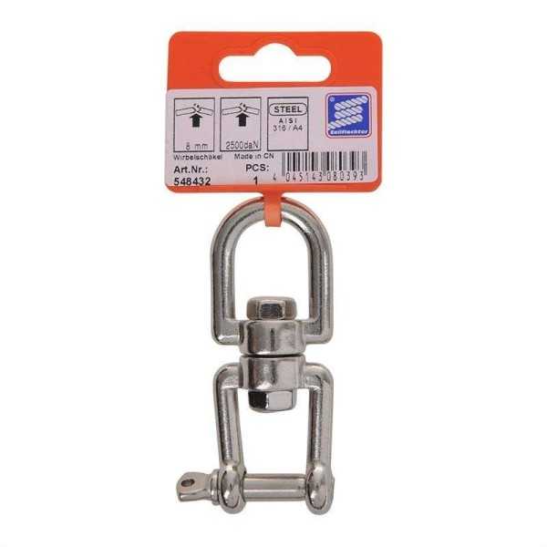 Émerillon oeil-manille 8mm, A4 RVS AISI 316, 2.500 daN | ProPlus | ...