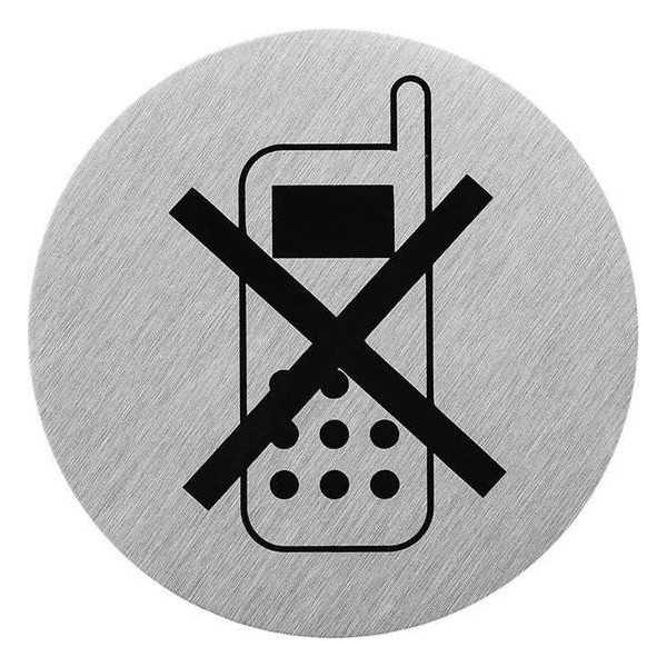 Plaque de porte " icÃ´ne dÃ©sactiver tÃ©lÃ©phone portable " 75mm