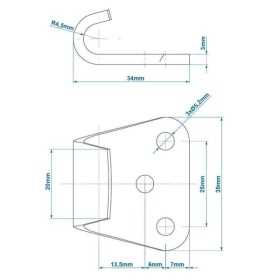 Gache pour fermeture SPP Z-11A | ProPlus | Charnière & Serrure