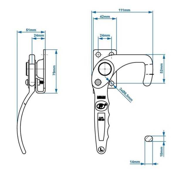 Fermeture crochet gauche SPP ZB-12L | ProPlus | Charnière & Serrure