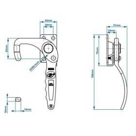 Fermeture crochet droite SPP ZB-12R | ProPlus | Charnière & Serrure