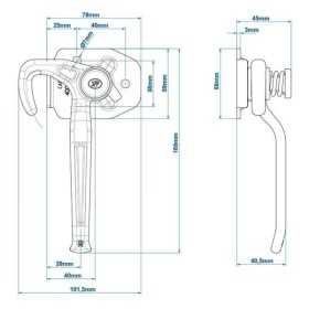 Fermeture crochet droite SPP ZB-16R | ProPlus | Charnière & Serrure