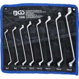 Jeu de clÃ©s Ã  Å“il doubles coudÃ©es 6 x 7 20 x 22 mm 8 piÃ¨ces