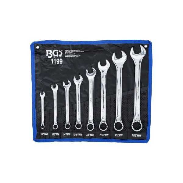 Jeu de clÃ©s mixtes en pouce 1/8" 9/16" Withworth 8 piÃ¨ces