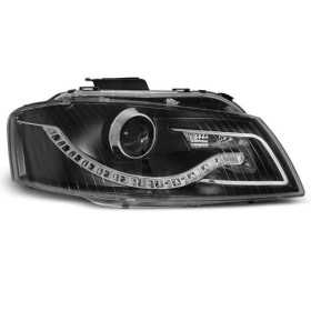 PHARES DAYLIGHT NOIR convient AUDI A3 8P 05/03 au 03/08 | tuning te...