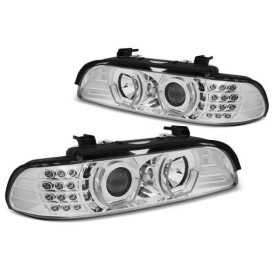 PHARES ANGEL EYES 3D CHROME convient BMW E39 09
