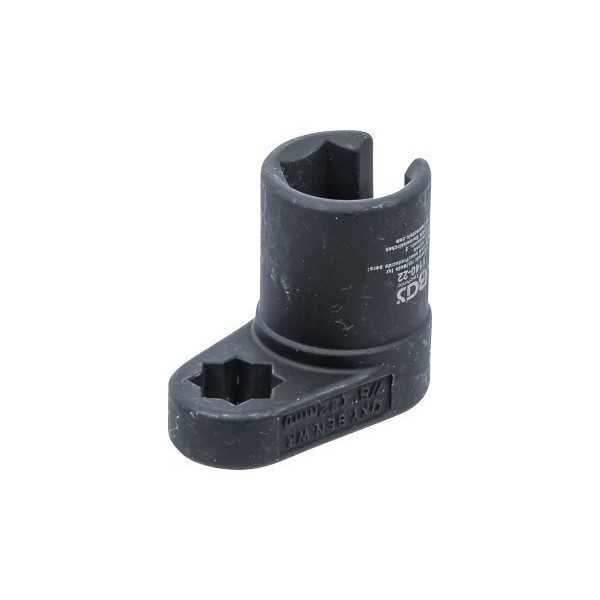 Douille pour sonde Lambda avec angle 12 5 mm 1/2" double carrÃ© 22 mm fente 11 mm