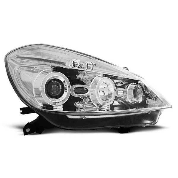 RENAULT CLIO 3 05-09 YEUX CHROME ANGEL | tuning tec | Phare Avant