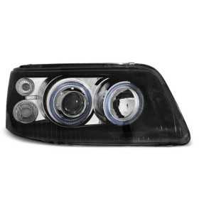 Phares Ã  double jantes Halo adaptÃ©s pour VW Transporter T5 (04.2003-08.2009) Angel Eyes Black