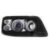 Phares Ã  double jantes Halo adaptÃ©s pour VW Transporter T5 (04.2003-08.2009) Angel Eyes Black