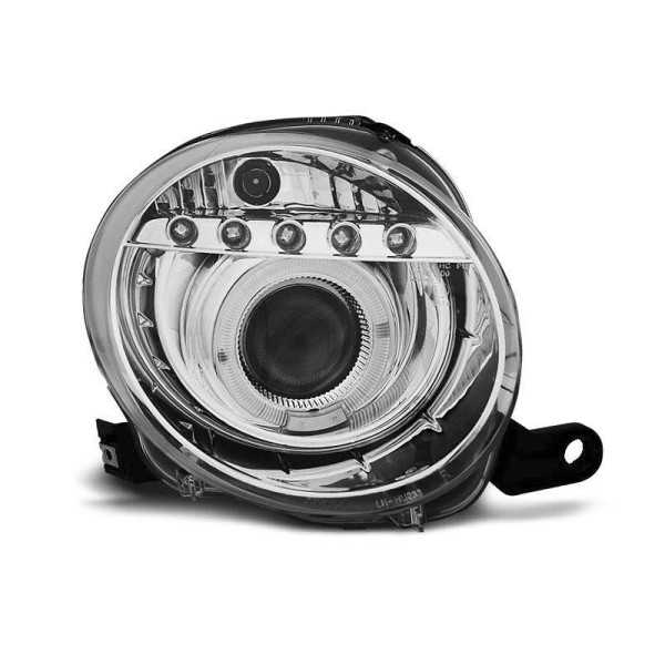 FIAT 500 15/07 PROJEKTOR LED CHROME