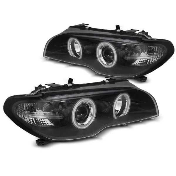 XENON CCFL PHARES ANGEL EYES NOIR convient BMW E46 COUPE CABRIO 04