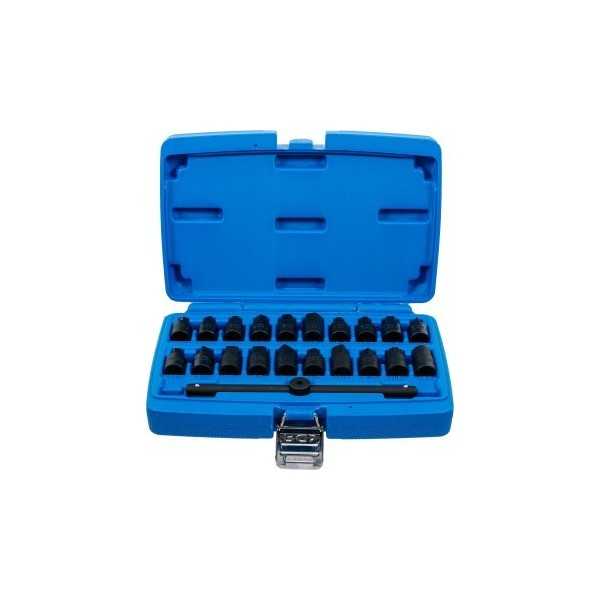 Jeu de douilles de vidange 10 mm 3/8" 21 piÃ¨ces