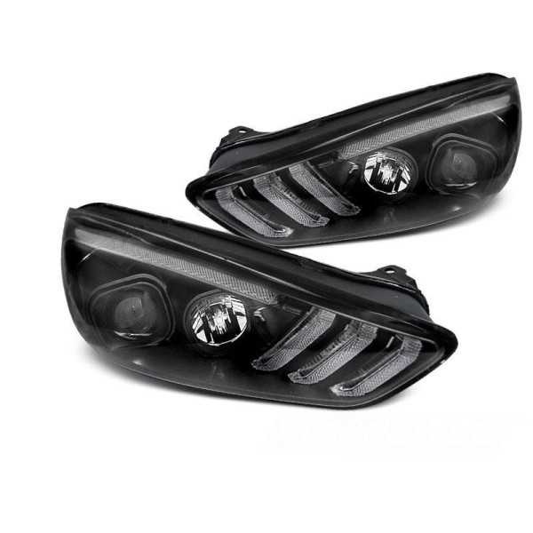 FORD FOCUS MK3 15-18 BLACK DRL LED SEQ INDICAOR