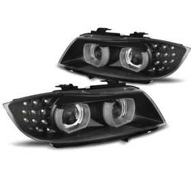 XENON ANGEL EYES LED DRL NOIR convient BMW E90 / E91 09-11
