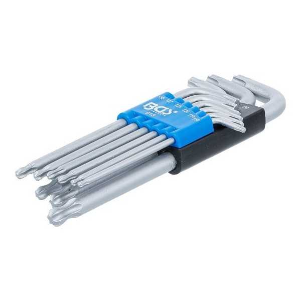 Jeu de clÃ©s coudÃ©es Profil T pour Torx avec tÃªte sphÃ©rique T10 T50 mm 9 piÃ¨ces