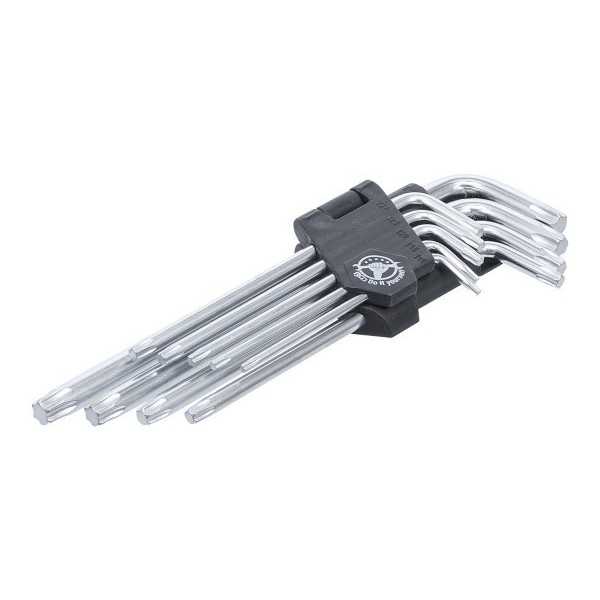 Jeu de clÃ©s allen longues profil en T pour Torx T10 T50 9 piÃ¨ces