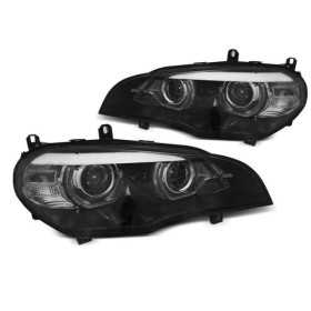 LED PHARES ANGEL EYES LED DRL NOIR convient BMW X5 E70 07-13 (XENON OEM)