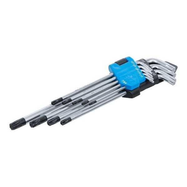 Jeu de clÃ©s allen extra longues Profil T pour Torx avec perÃ§age T10 T50 9 piÃ¨ces
